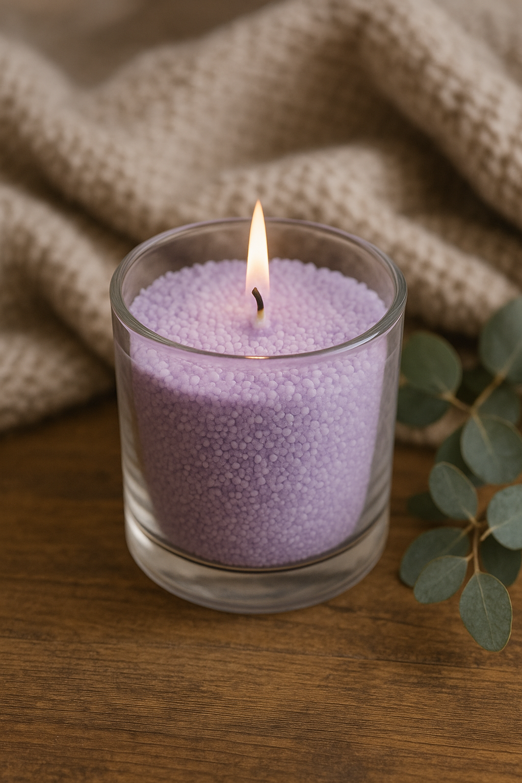 Sypané svíčky z krystalického vosku – detail